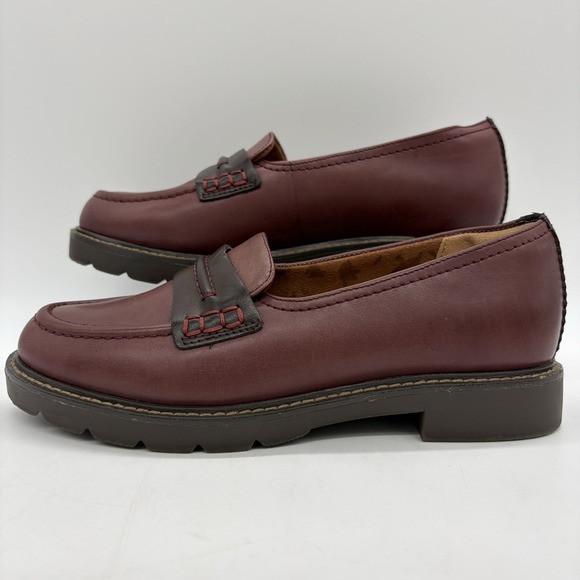 Cobb Hill by New Balance Shoes - Cobb Hill by Rockport Womens 6.5 Janney Penny Loafers Burgundy Leather Lug Sole